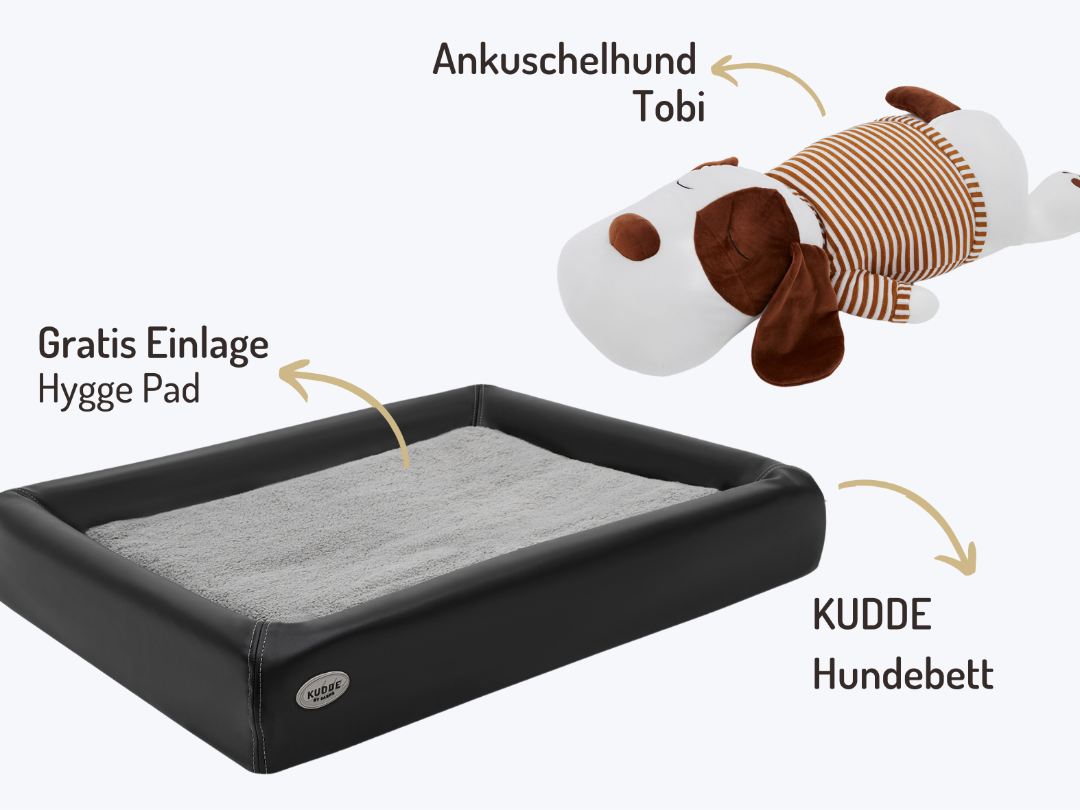 Buddy-Set | KUDDE Hundebett + Ankuschelhund