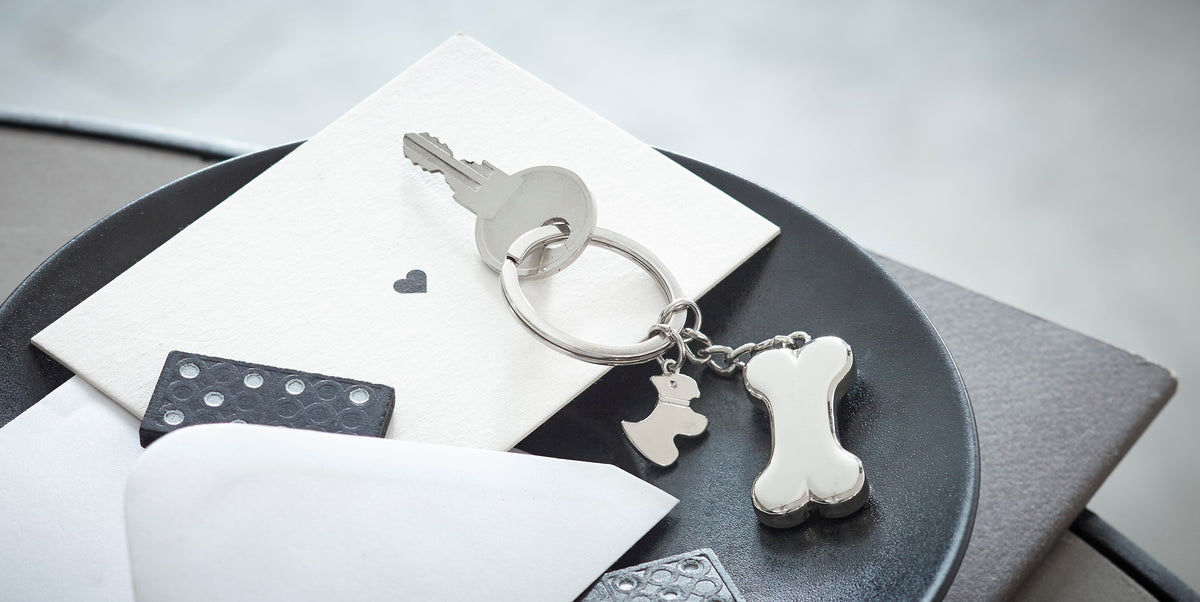 Bone keyring pendant